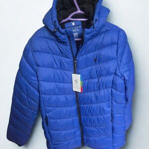 Spyder Bright Blue Kids Puffer Jacket with Hood